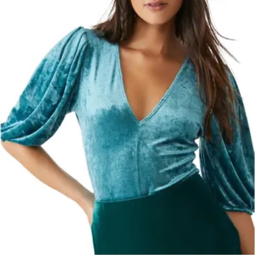 NWT Free People Don’t You Wish Teal Bodysuit
